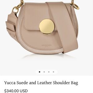 Taupe Leather Shoulder Bag